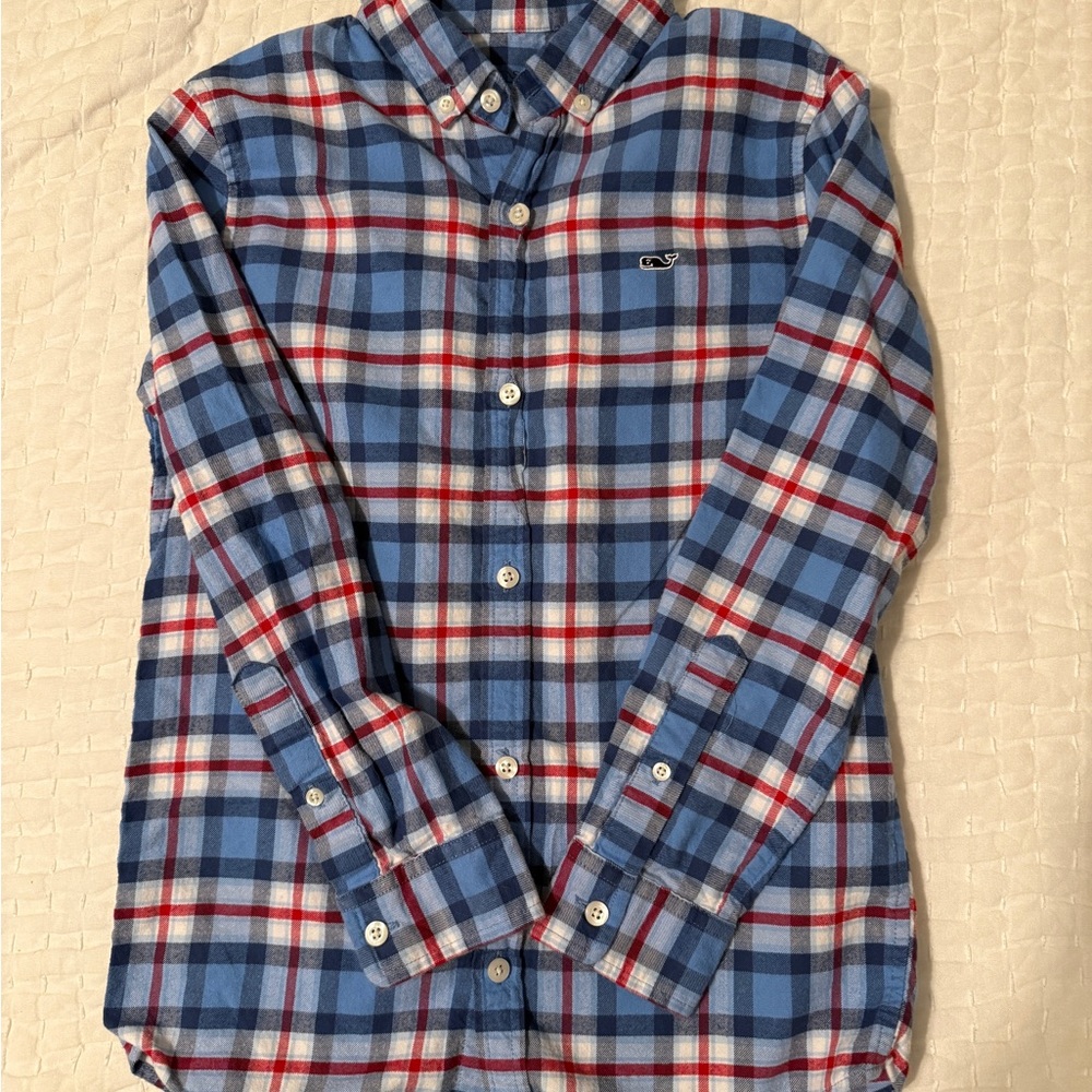 Vineyard Vines Red and Blue Plaid Shirt